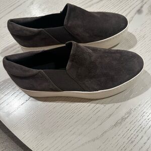 Men's Suede Slip-On Shoes - Dark Brown